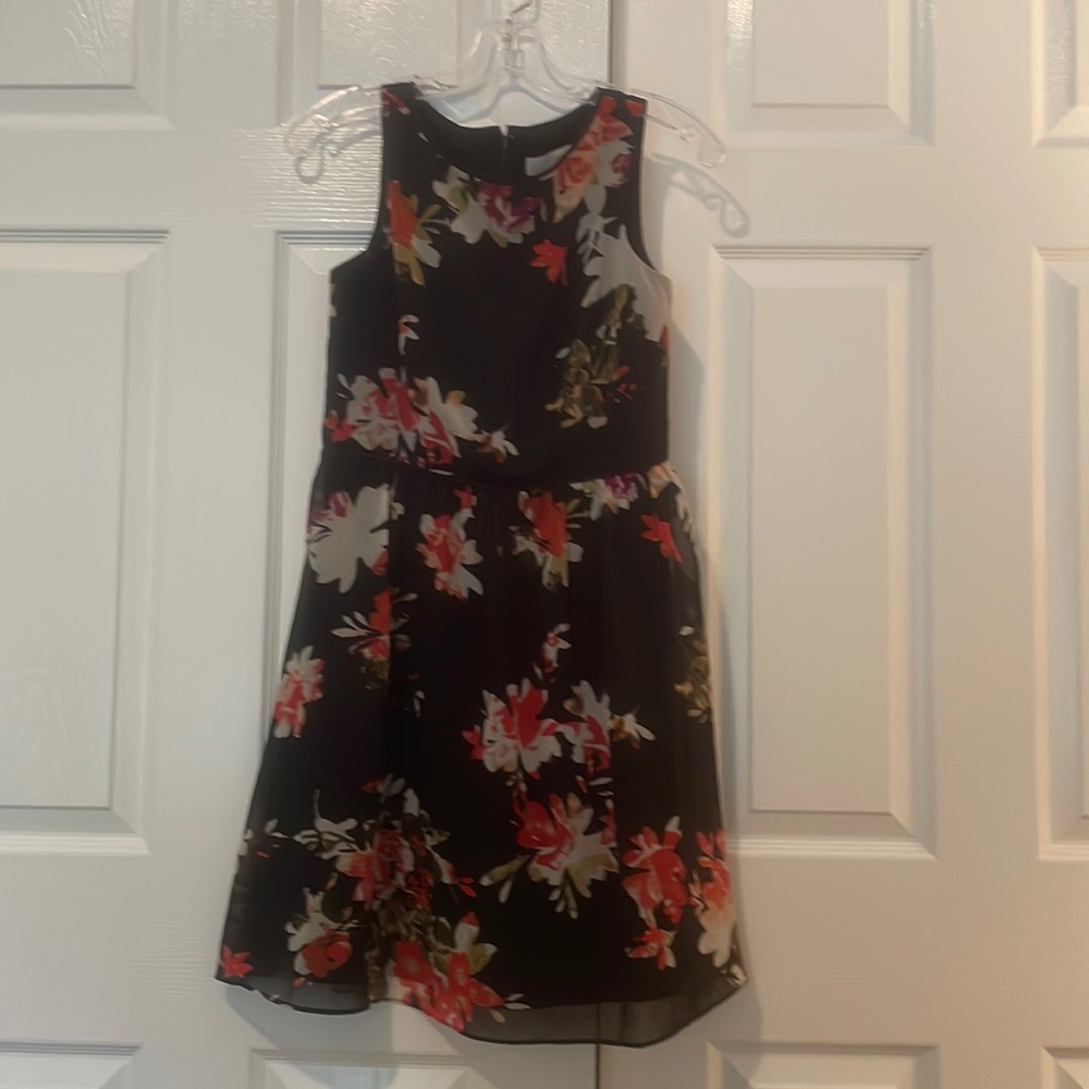 Ann Taylor Loft Black Floral Dress